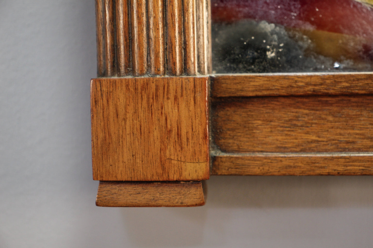 Wide Columns Walnut Mirror
