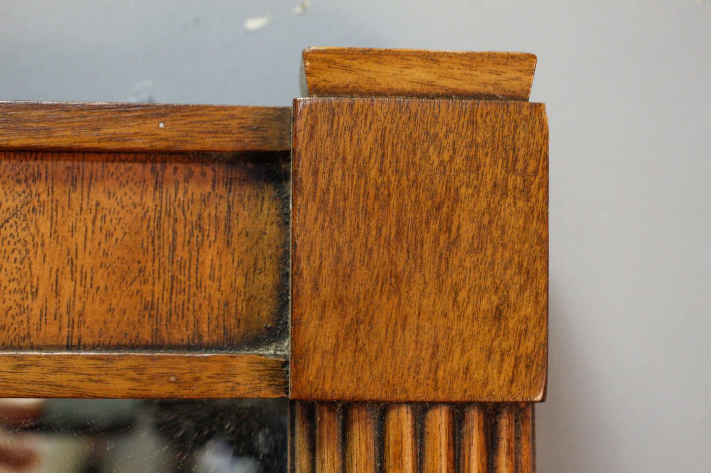 Wide Columns Walnut Mirror