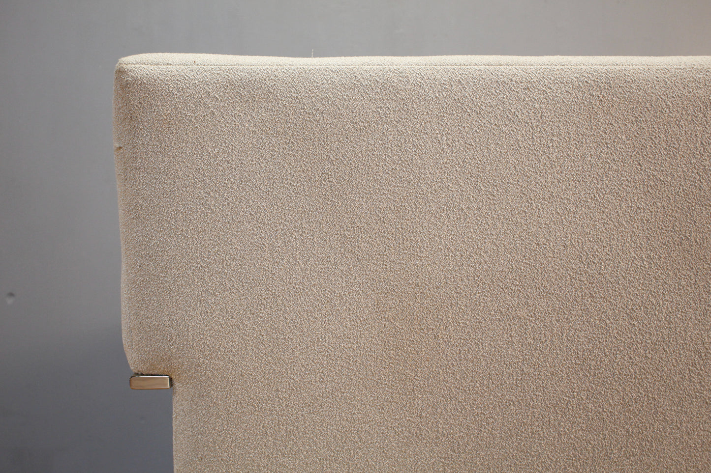 Modern Ivory Boucle & Steel Cantilever Chair