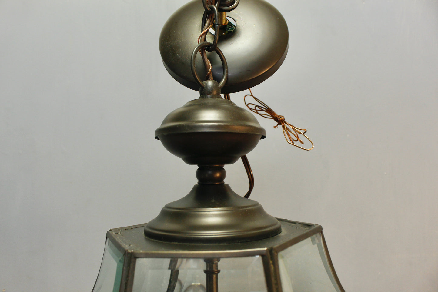 Paneled Glass Lantern Chandelier