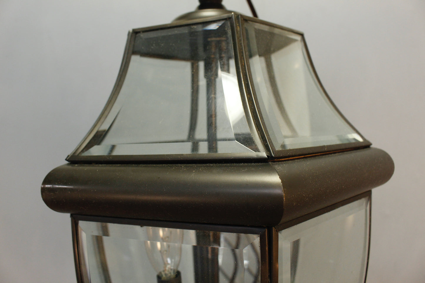 Paneled Glass Lantern Chandelier