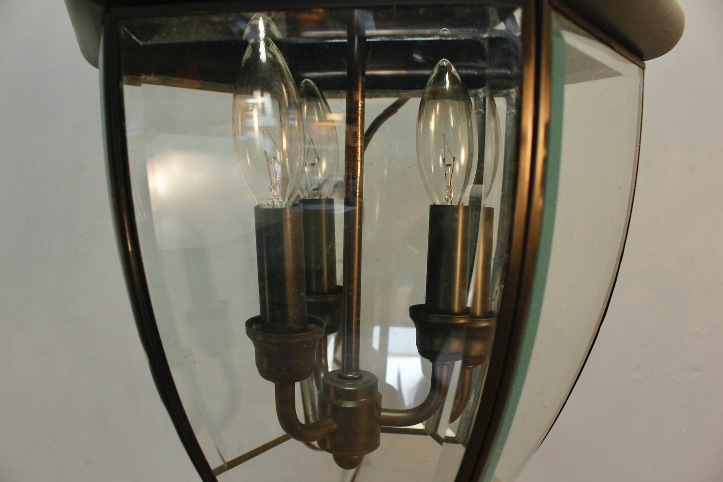 Paneled Glass Lantern Chandelier