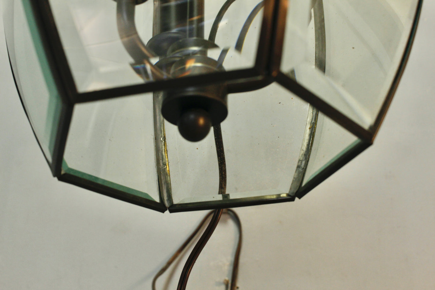 Paneled Glass Lantern Chandelier
