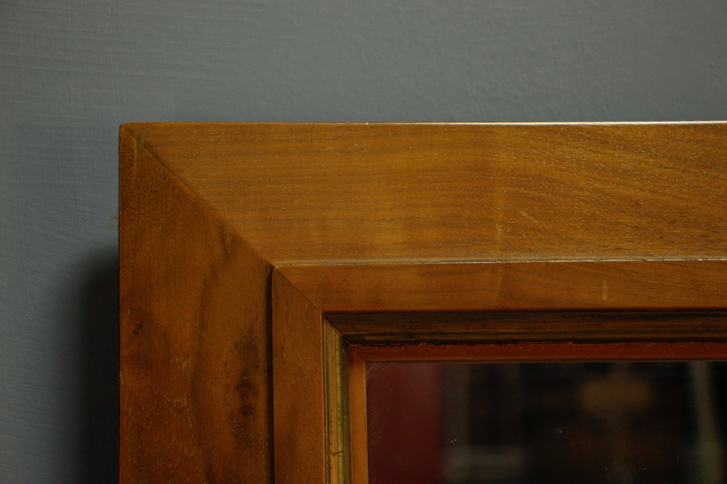 Large Walnut & Brass Mirror