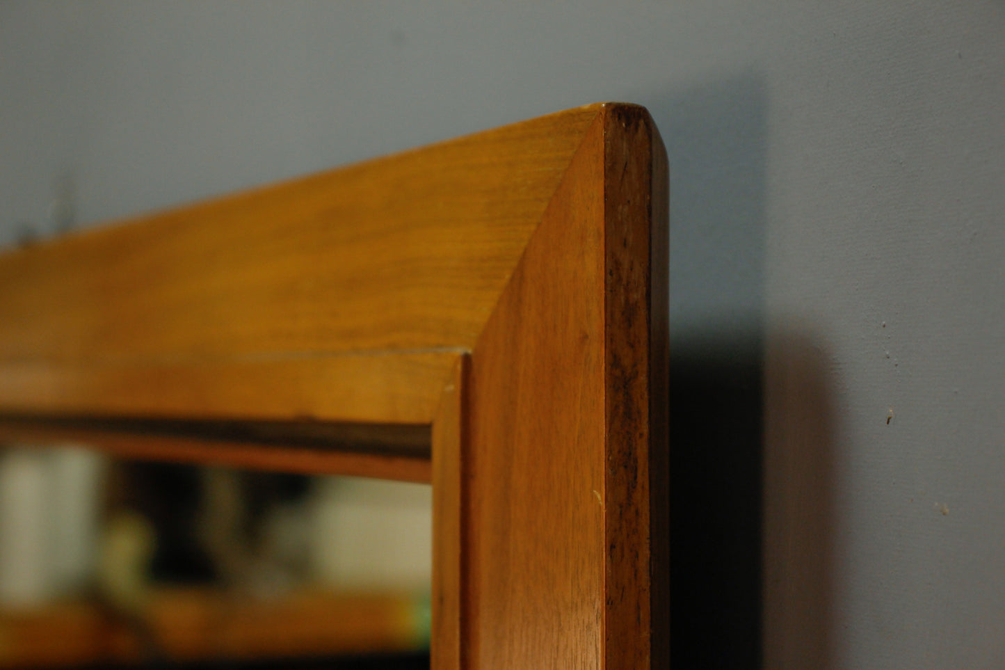 Large Walnut & Brass Mirror