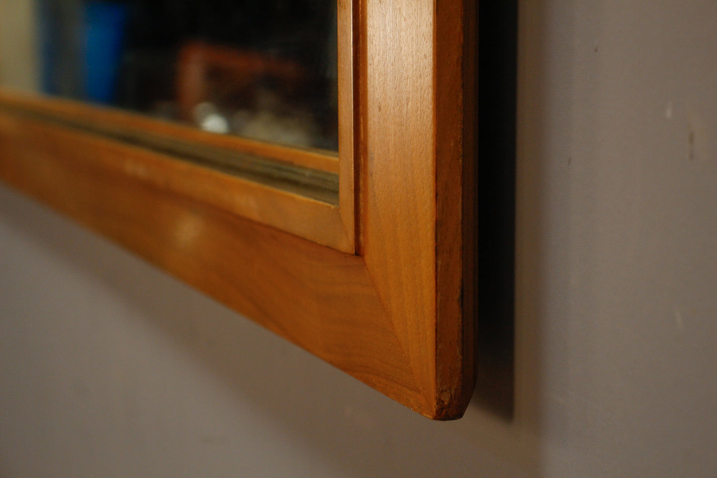 Large Walnut & Brass Mirror
