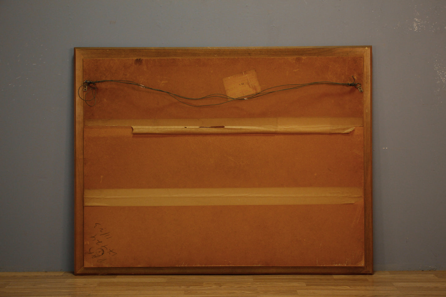 Large Walnut & Brass Mirror