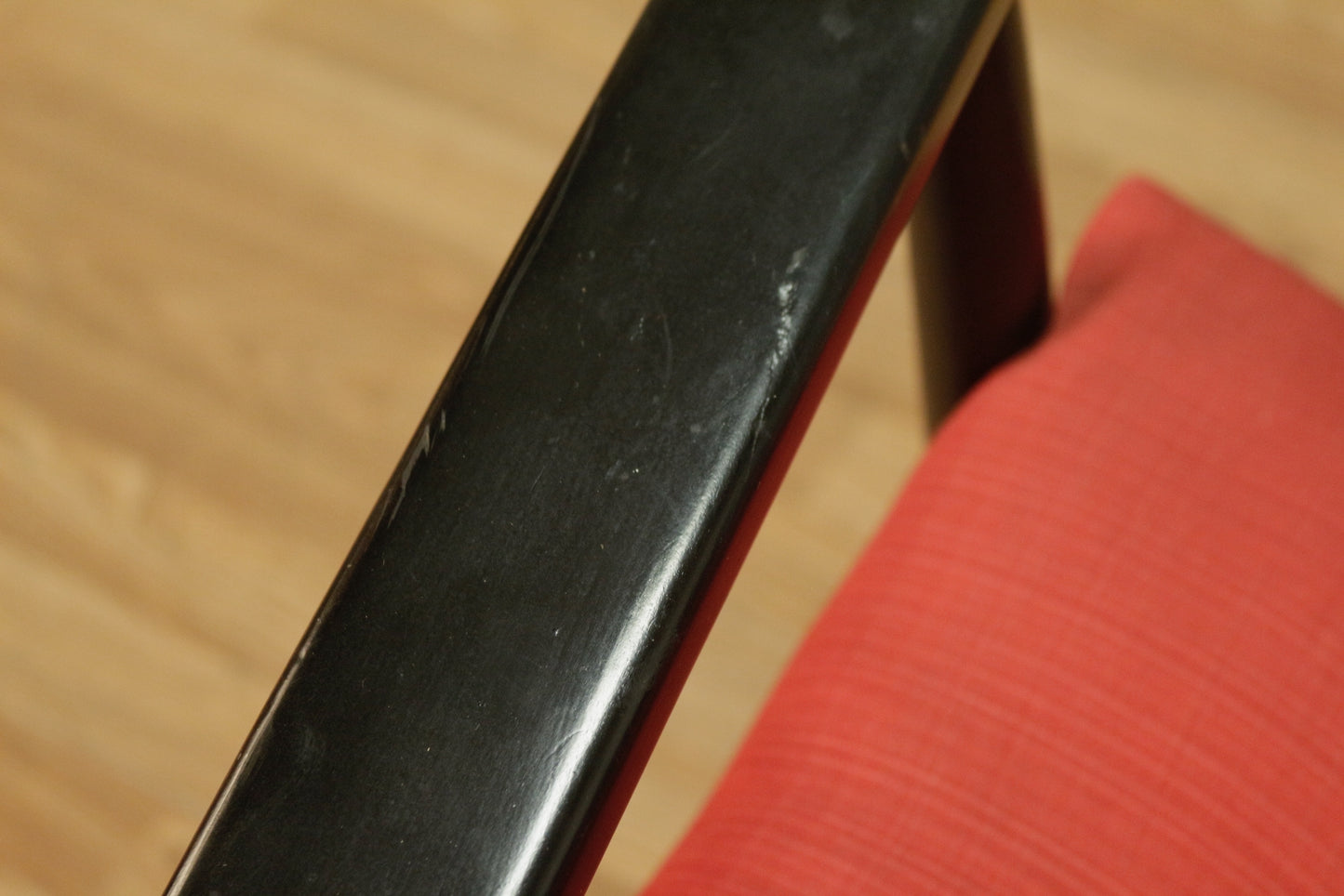 Black & Red Ladder-Back Rocking Chair