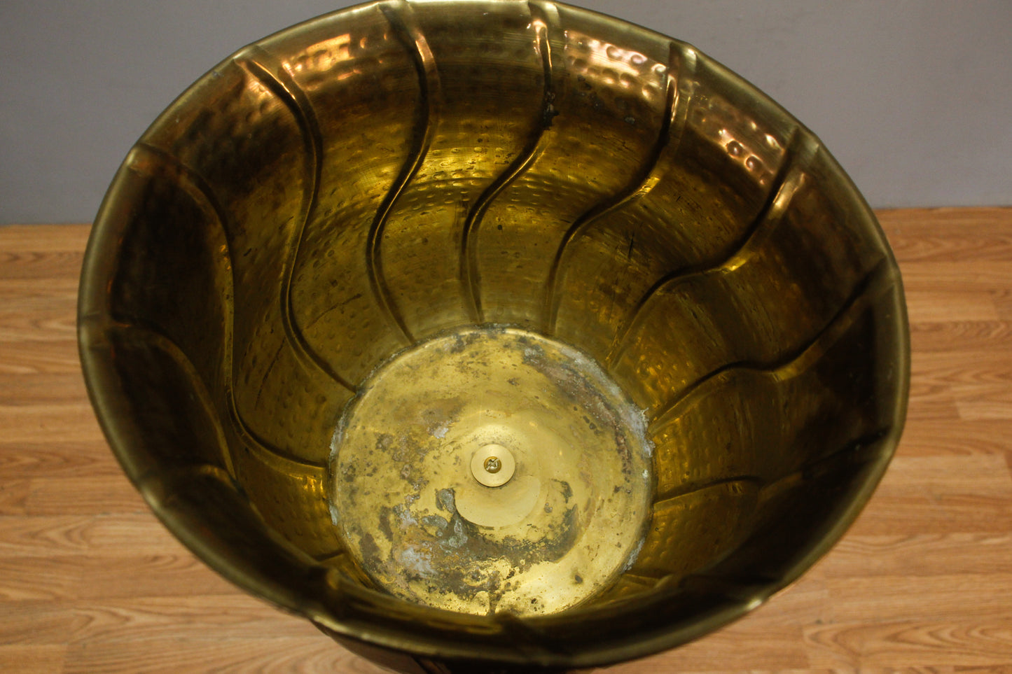 Hammered Brass Tulip Champagne Bucket