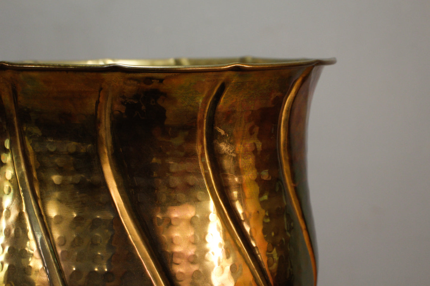 Hammered Brass Tulip Champagne Bucket
