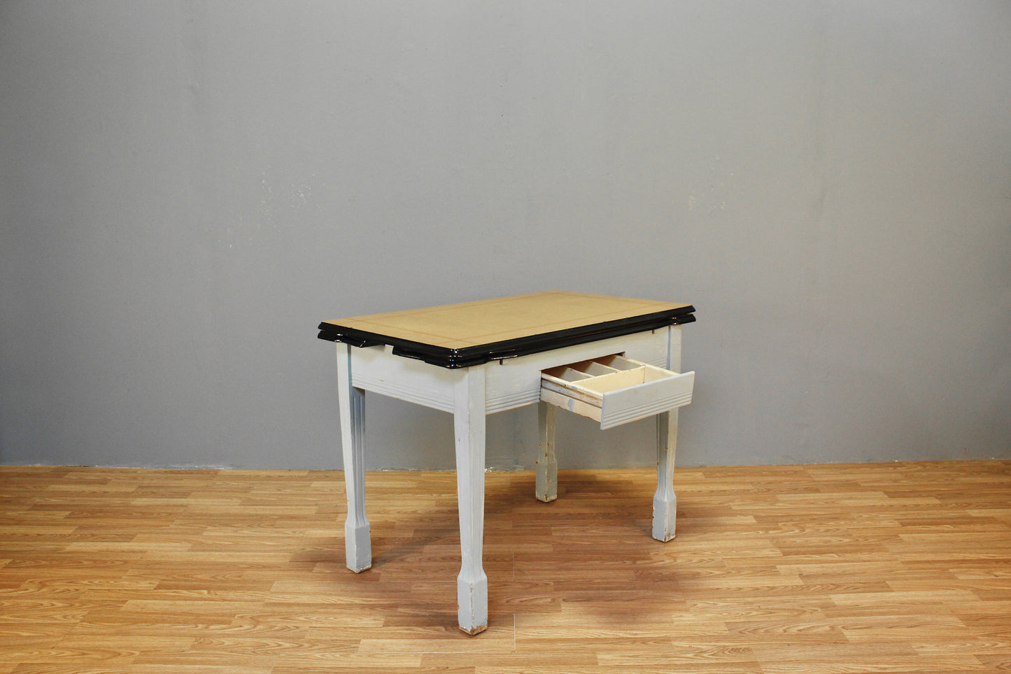 Retro Enamel Top Table With Built-In Leaves - ONLINE ONLY