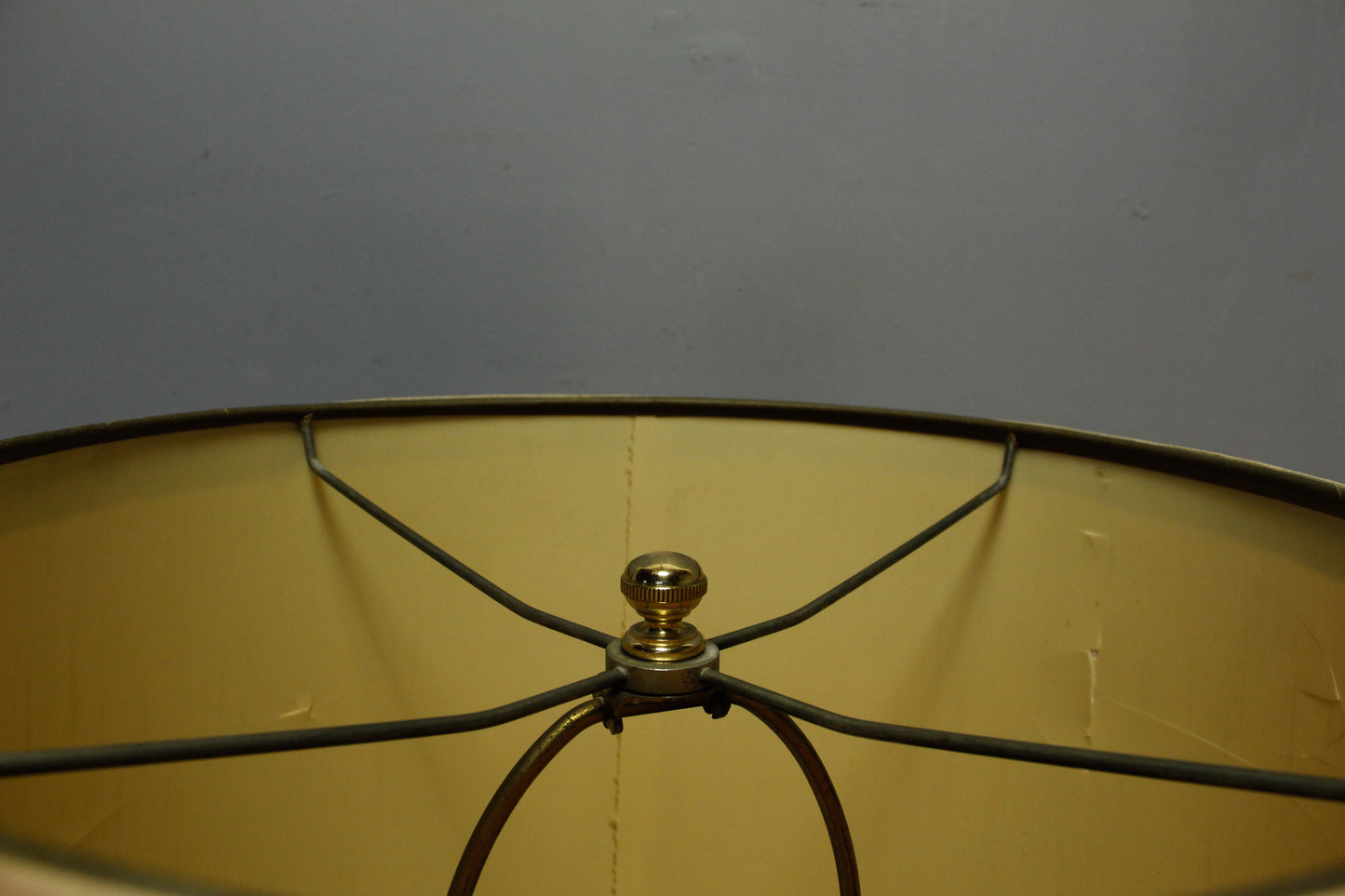 Tall Hollywood Regency Brass & Black Table Lamp