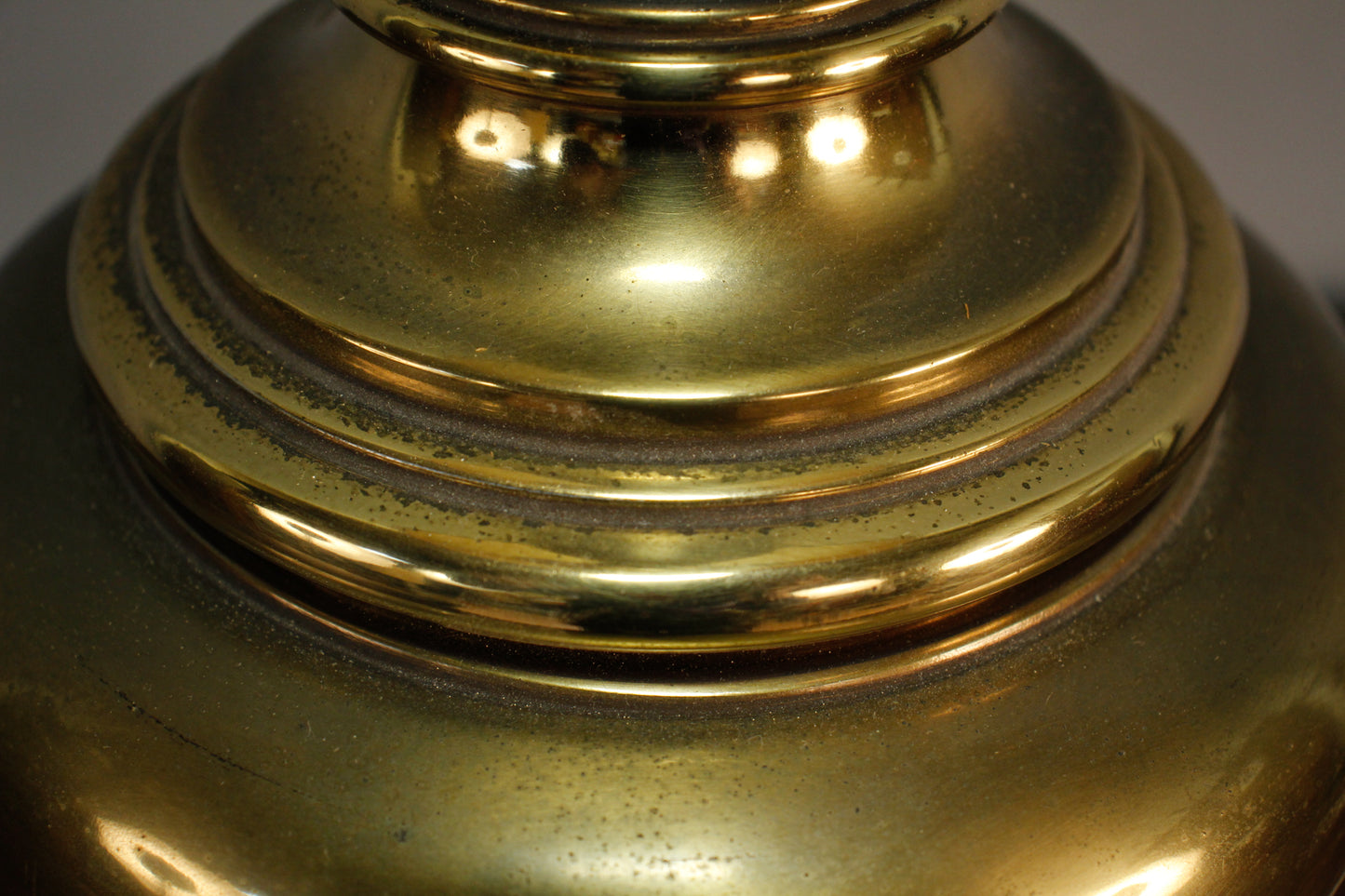 Tall Hollywood Regency Brass & Black Table Lamp
