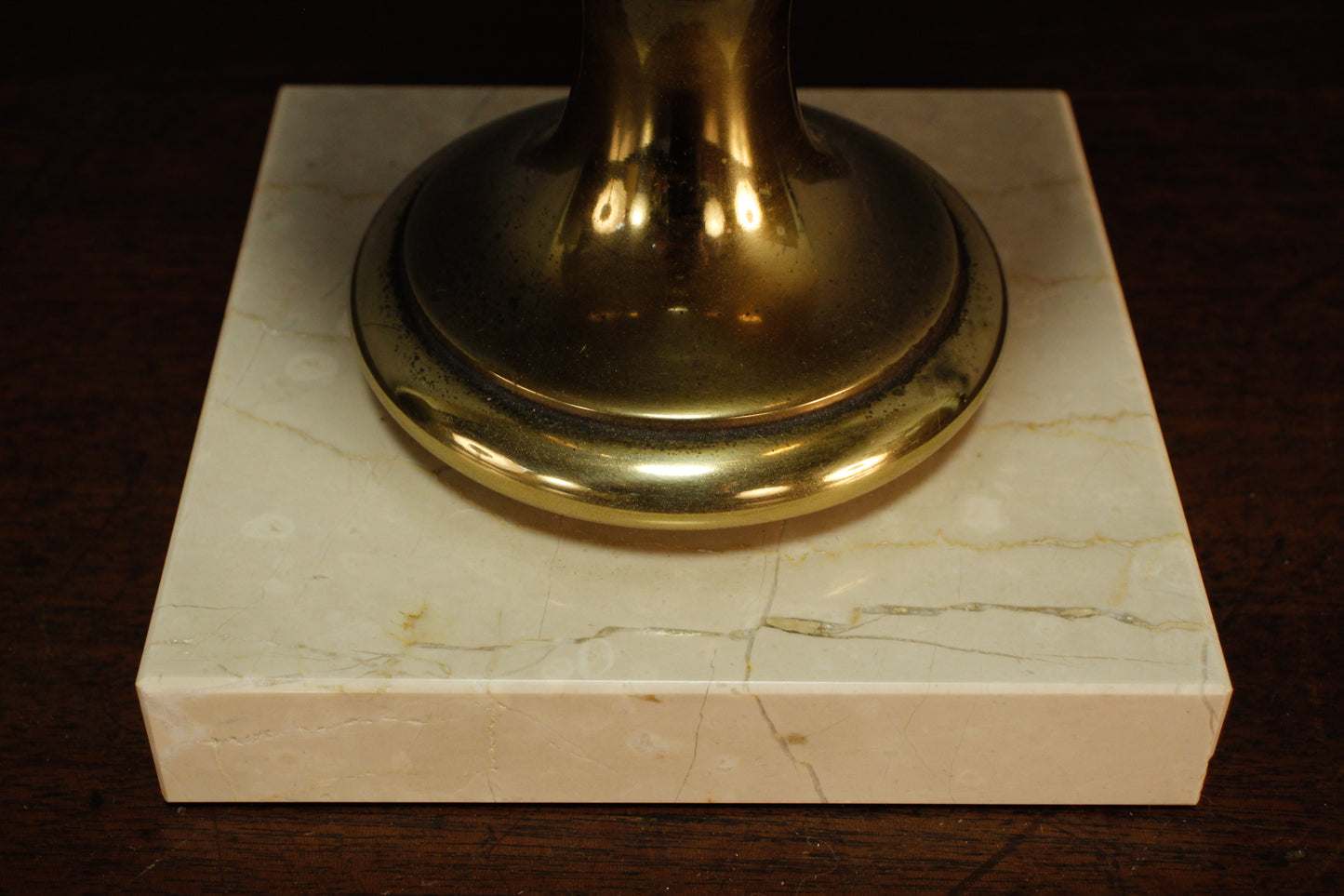 Tall Hollywood Regency Brass & Black Table Lamp