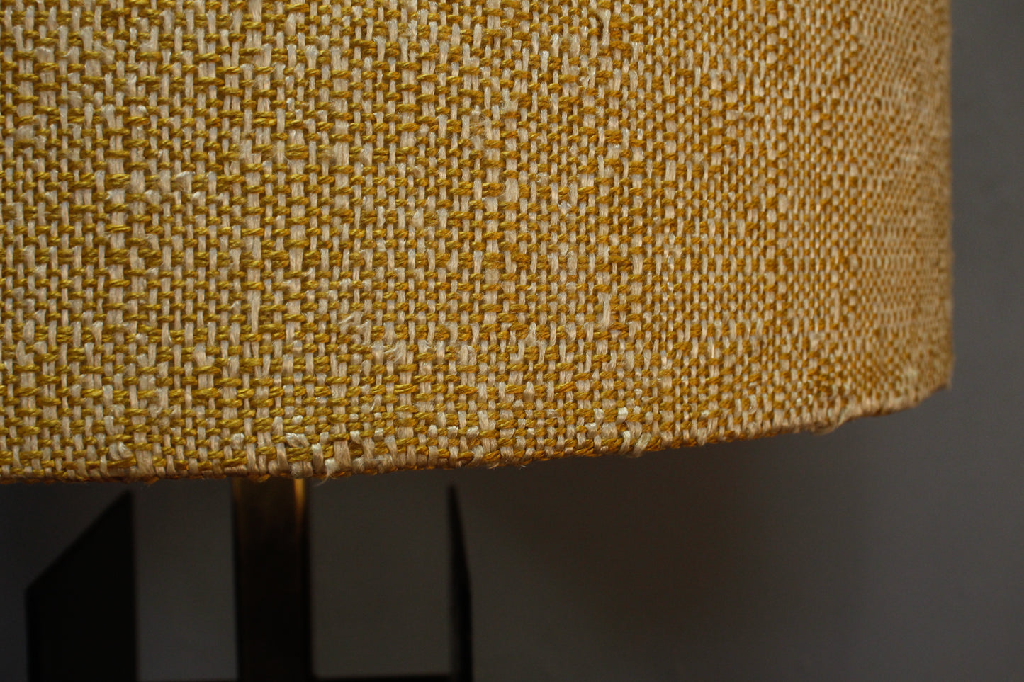 Large Brass & Black Squares Table Lamp