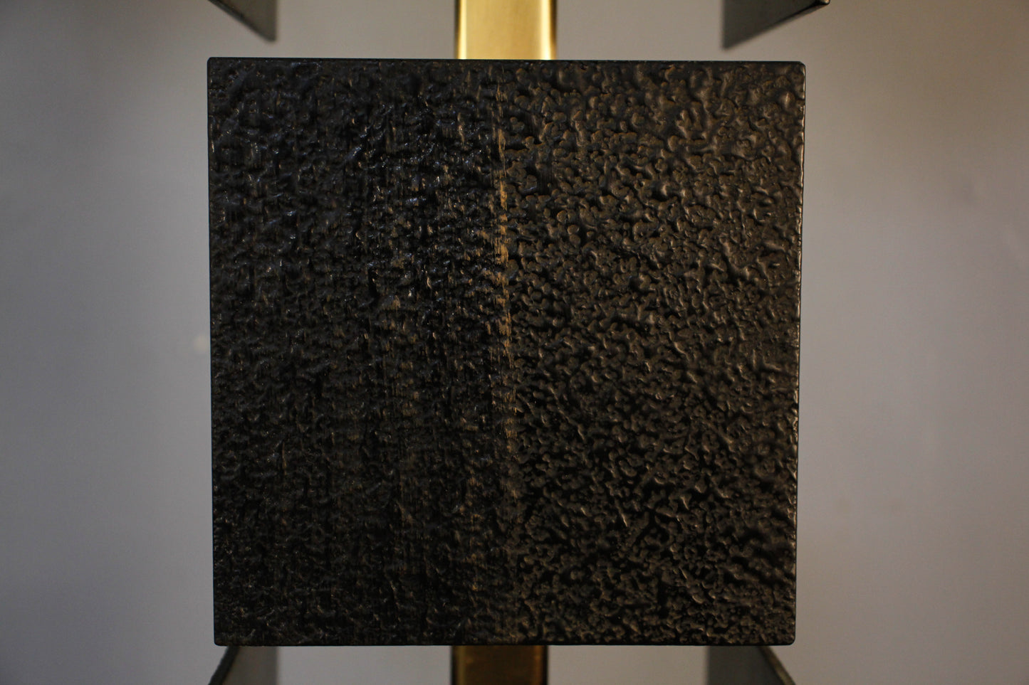 Large Brass & Black Squares Table Lamp