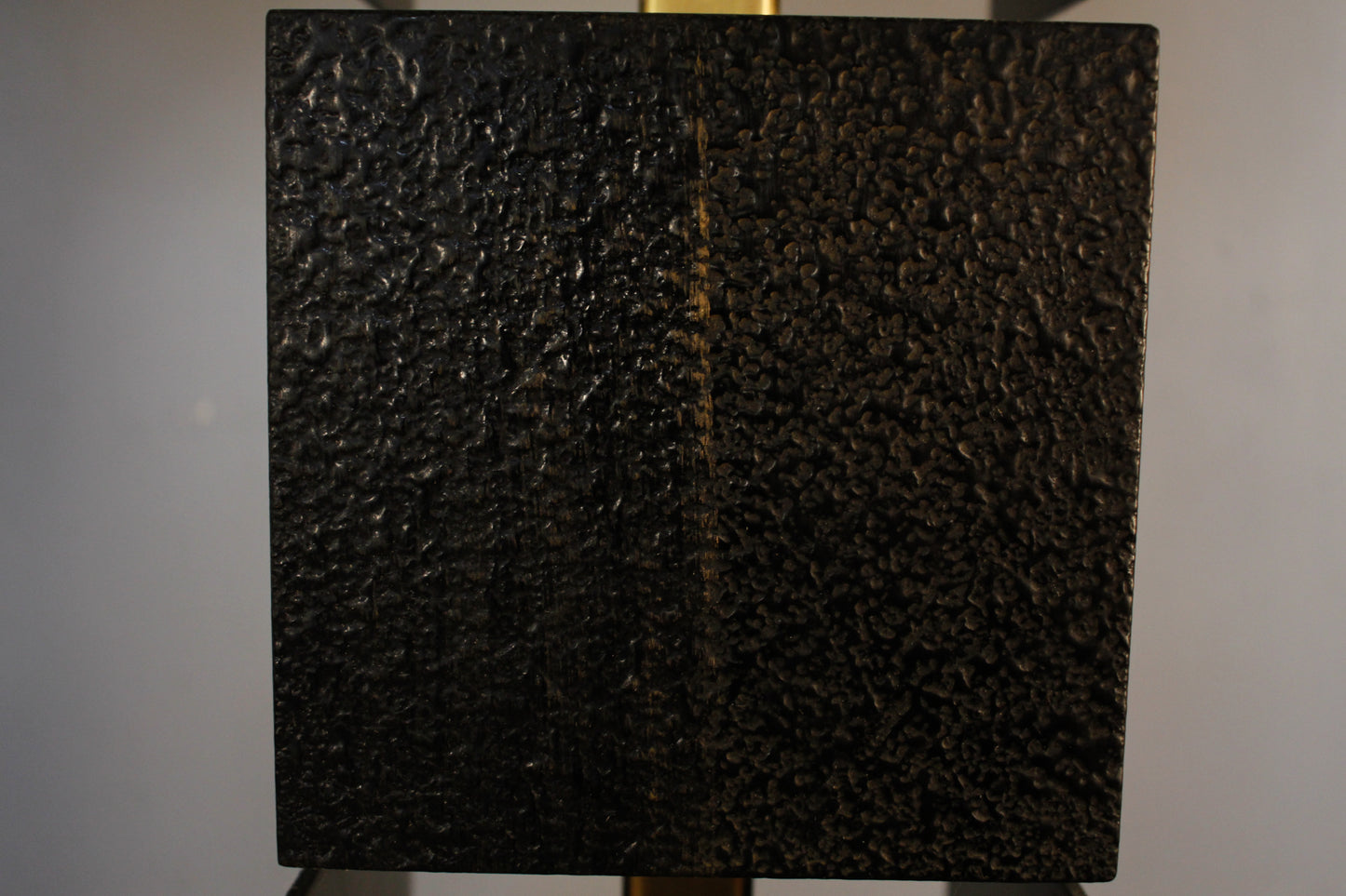 Large Brass & Black Squares Table Lamp