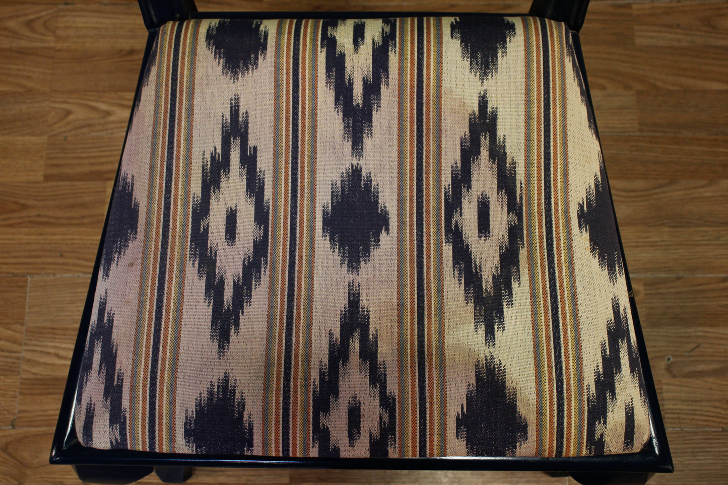 Hollywood Regency Navy & Ikat Side Chair