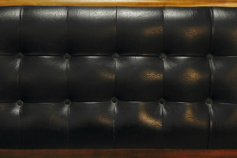 Mid Century Tufted Black Vinyl Twin Headboard - ONLINE ONLY