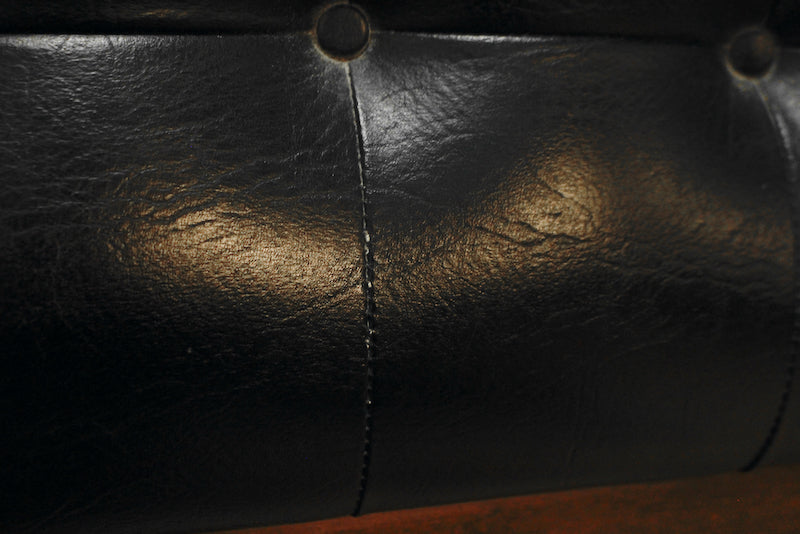 Mid Century Tufted Black Vinyl Twin Headboard - ONLINE ONLY