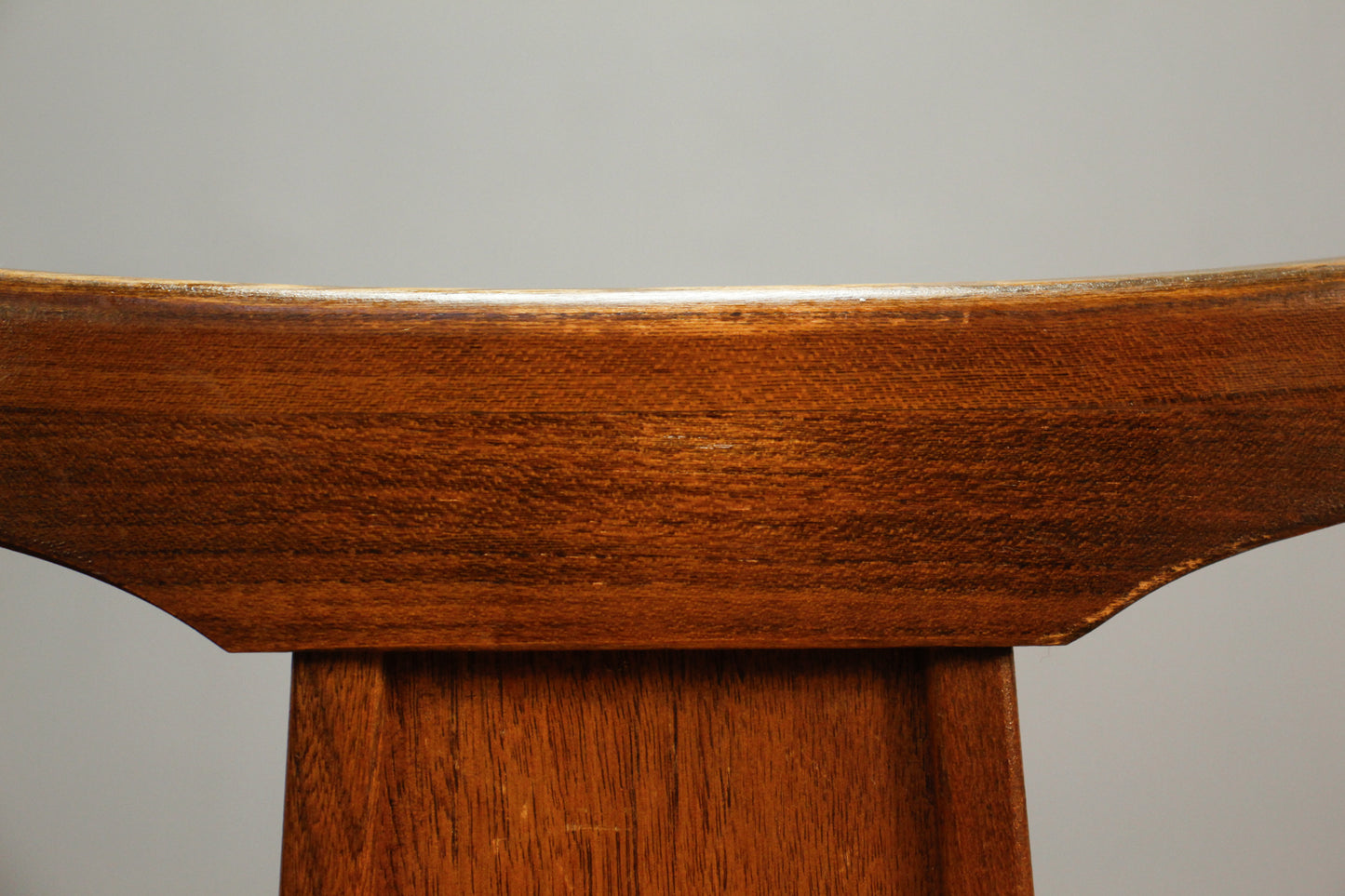 Mid Century Walnut & Champagne Armchair