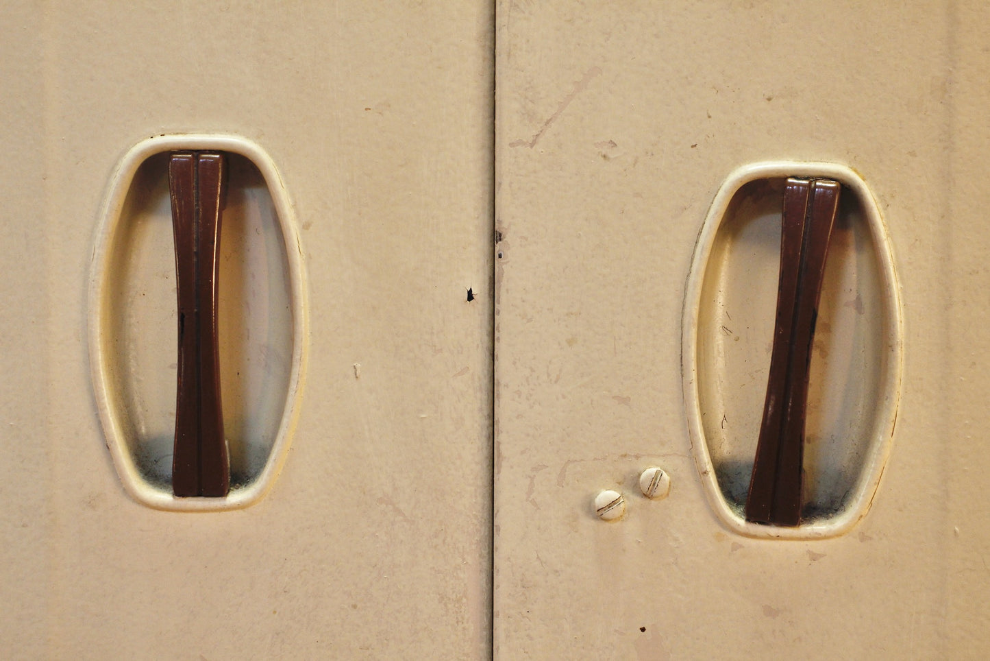 White & Brown 2-Door Locker