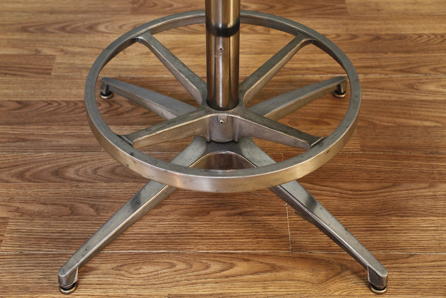 Mid Century Black & Steel Swivel Bar Stool
