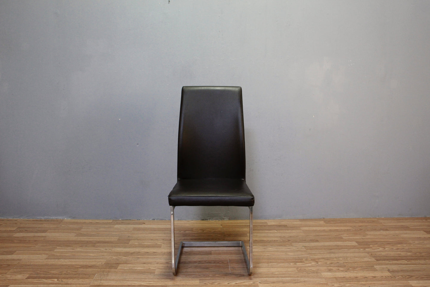 Modern Espresso & Steel Side Chair