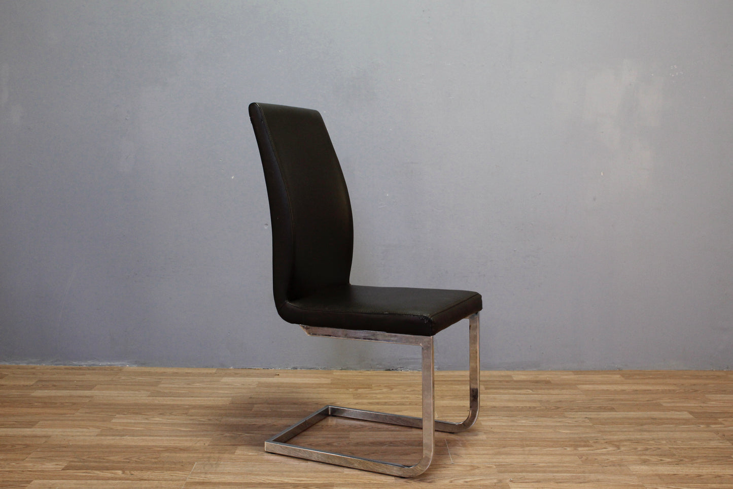Modern Espresso & Steel Side Chair
