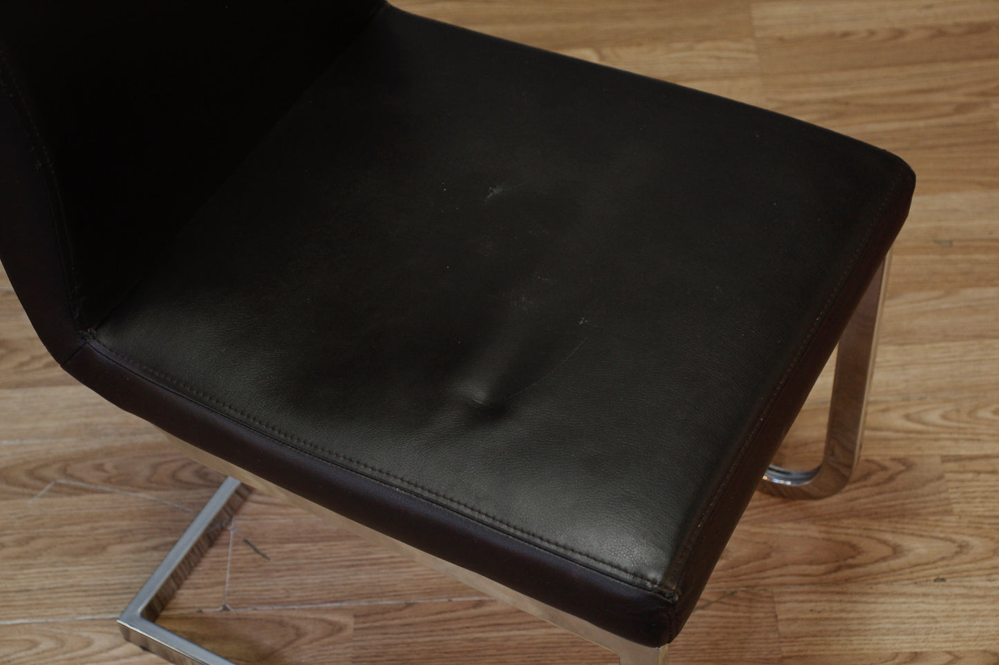 Modern Espresso & Steel Side Chair
