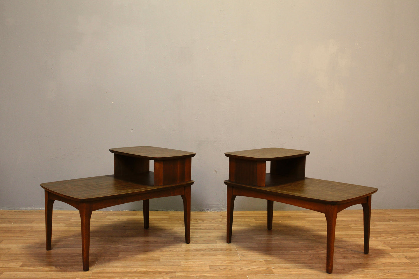Dark Walnut & Laminate Stepback Table - ONLINE ONLY