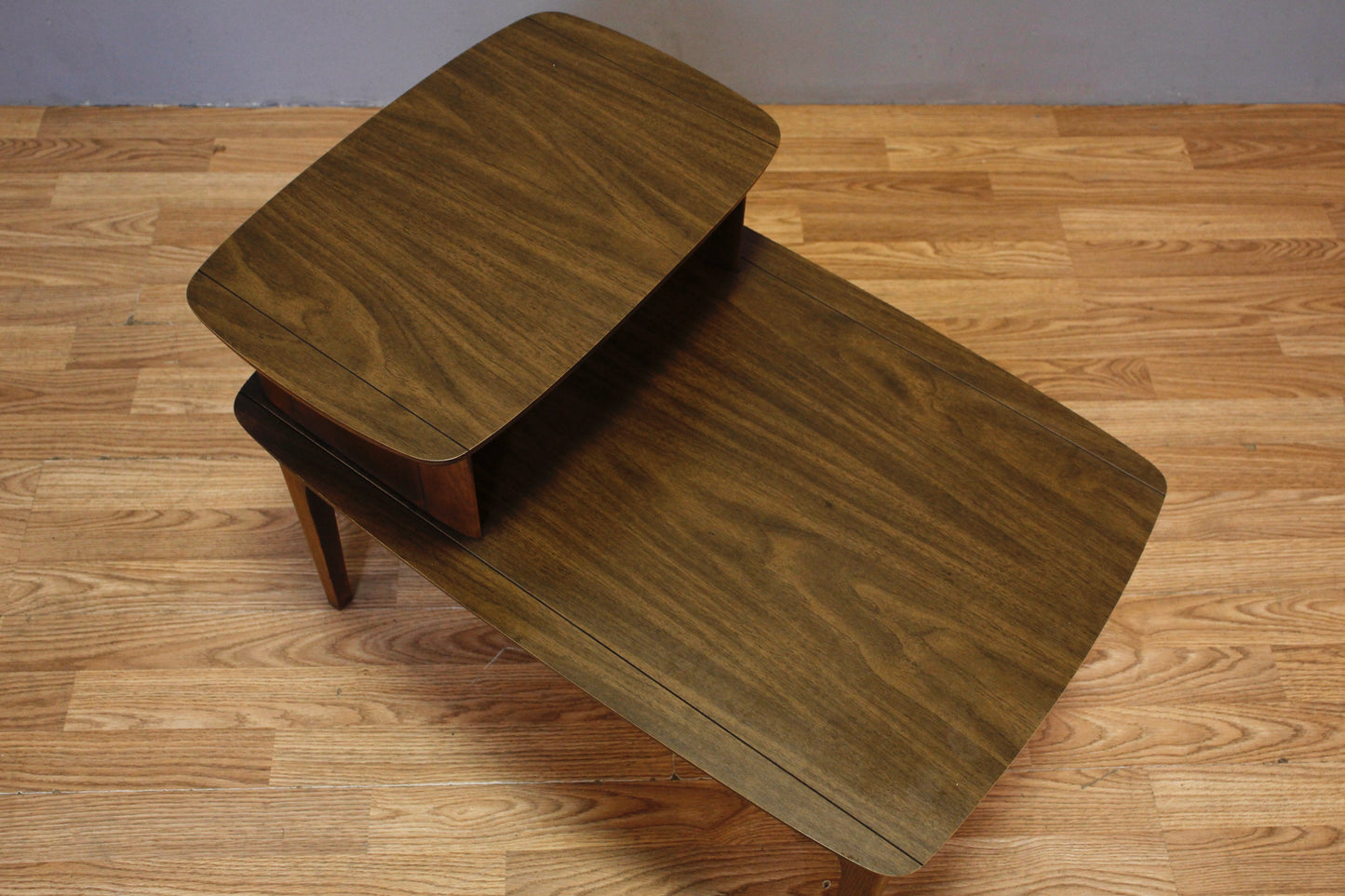 Dark Walnut & Laminate Stepback Table - ONLINE ONLY
