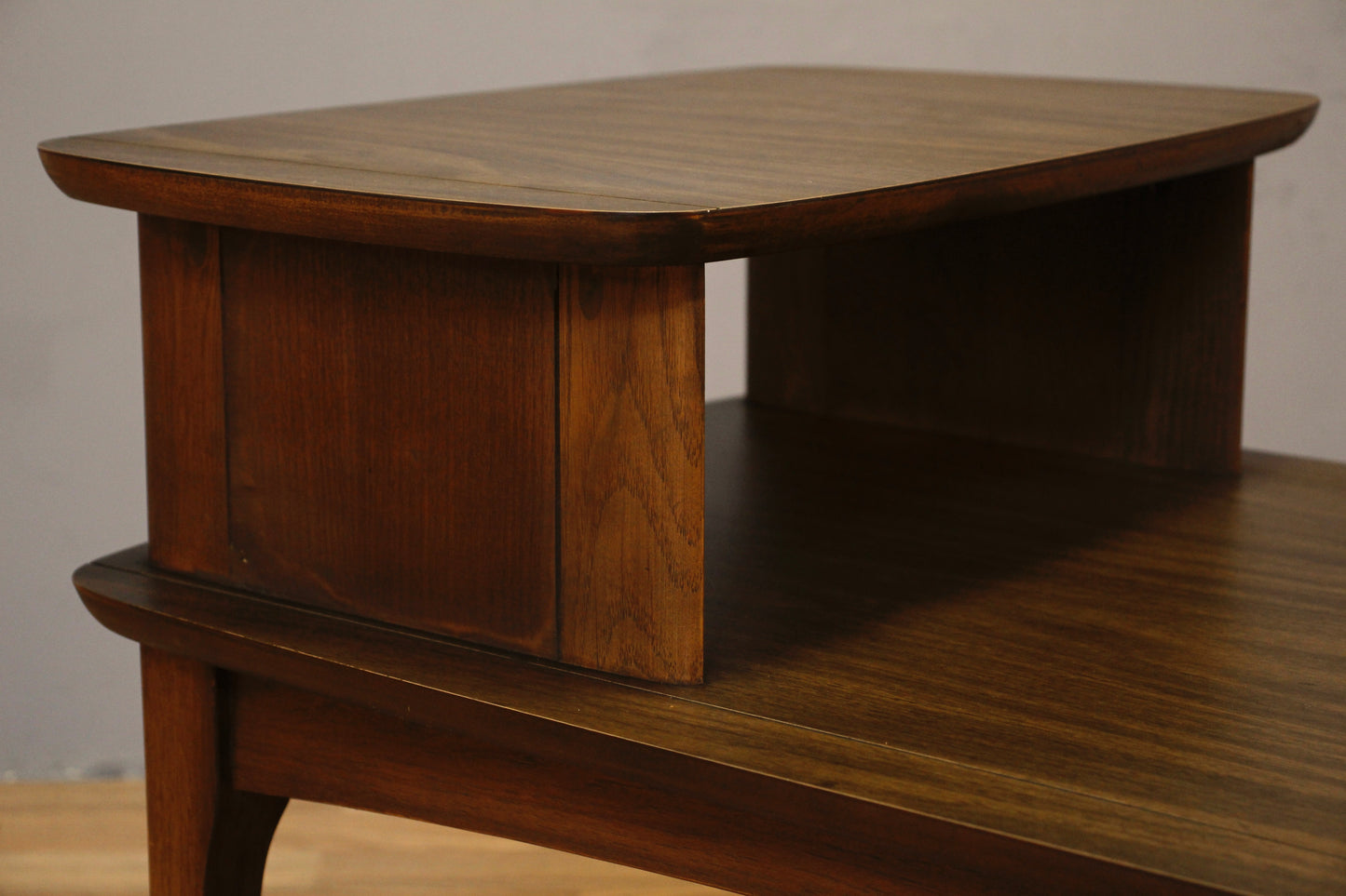 Dark Walnut & Laminate Stepback Table - ONLINE ONLY