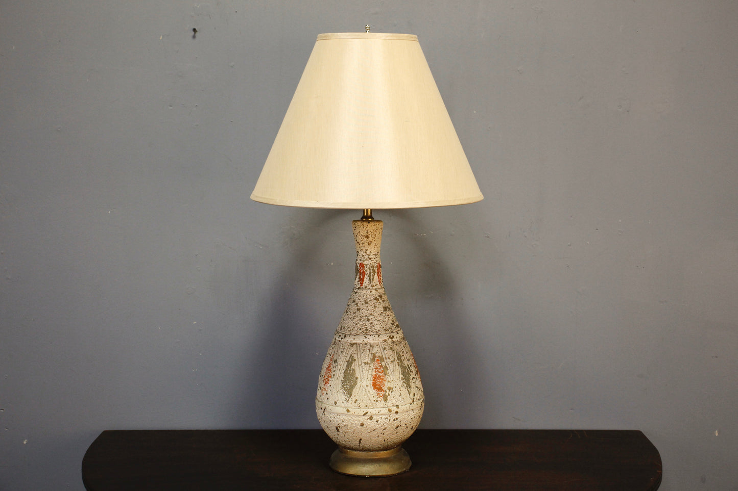 Harvest Gold & Orange Chalkware Table Lamp