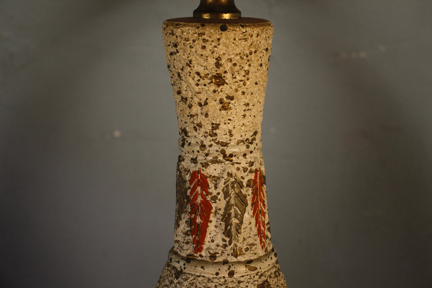 Harvest Gold & Orange Chalkware Table Lamp