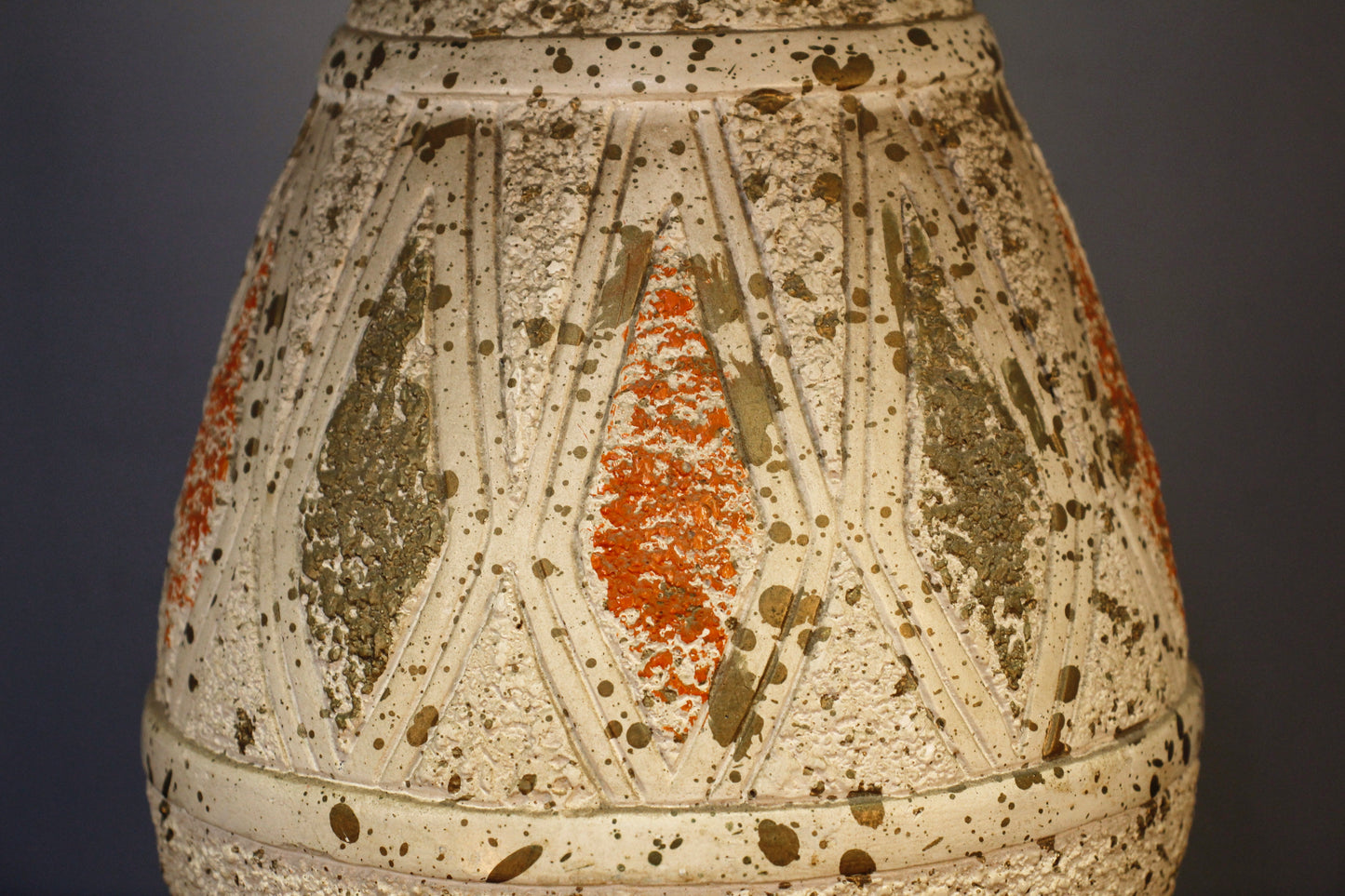 Harvest Gold & Orange Chalkware Table Lamp