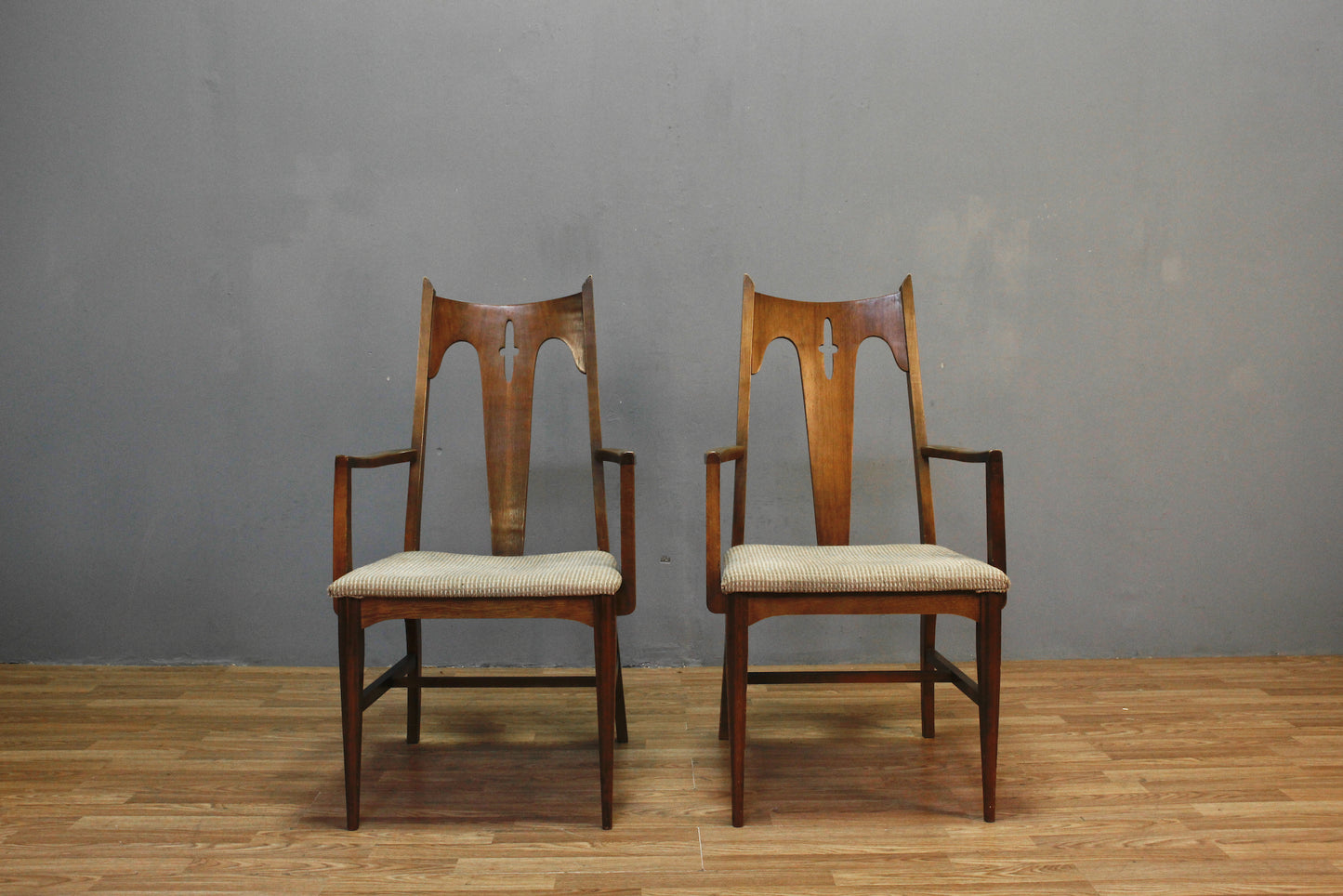 Mid Century Walnut Cross Armchair