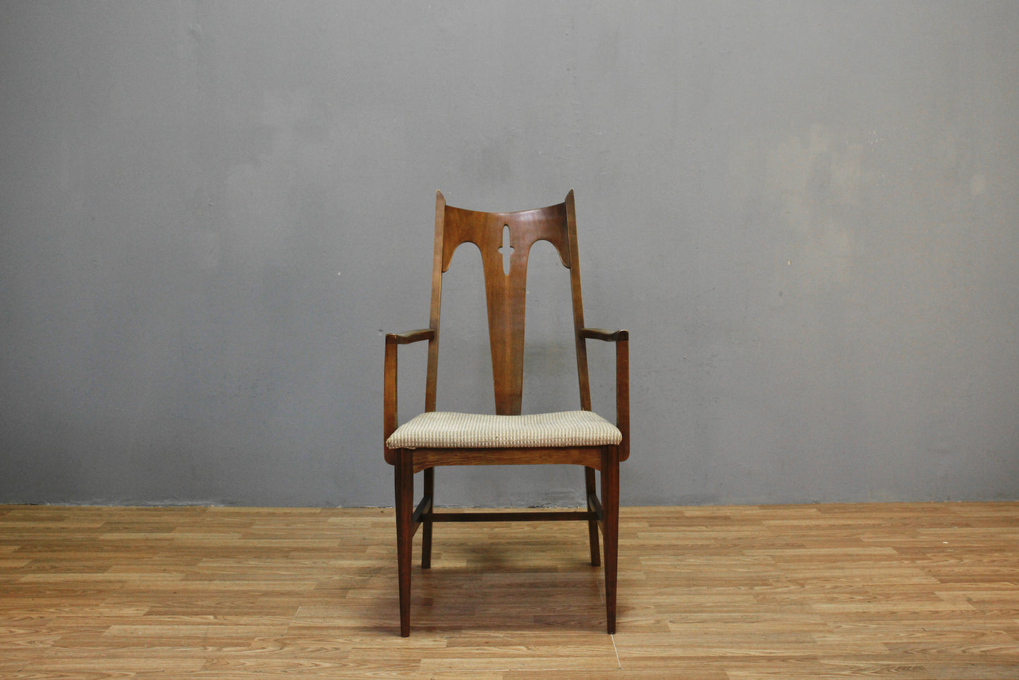 Mid Century Walnut Cross Armchair