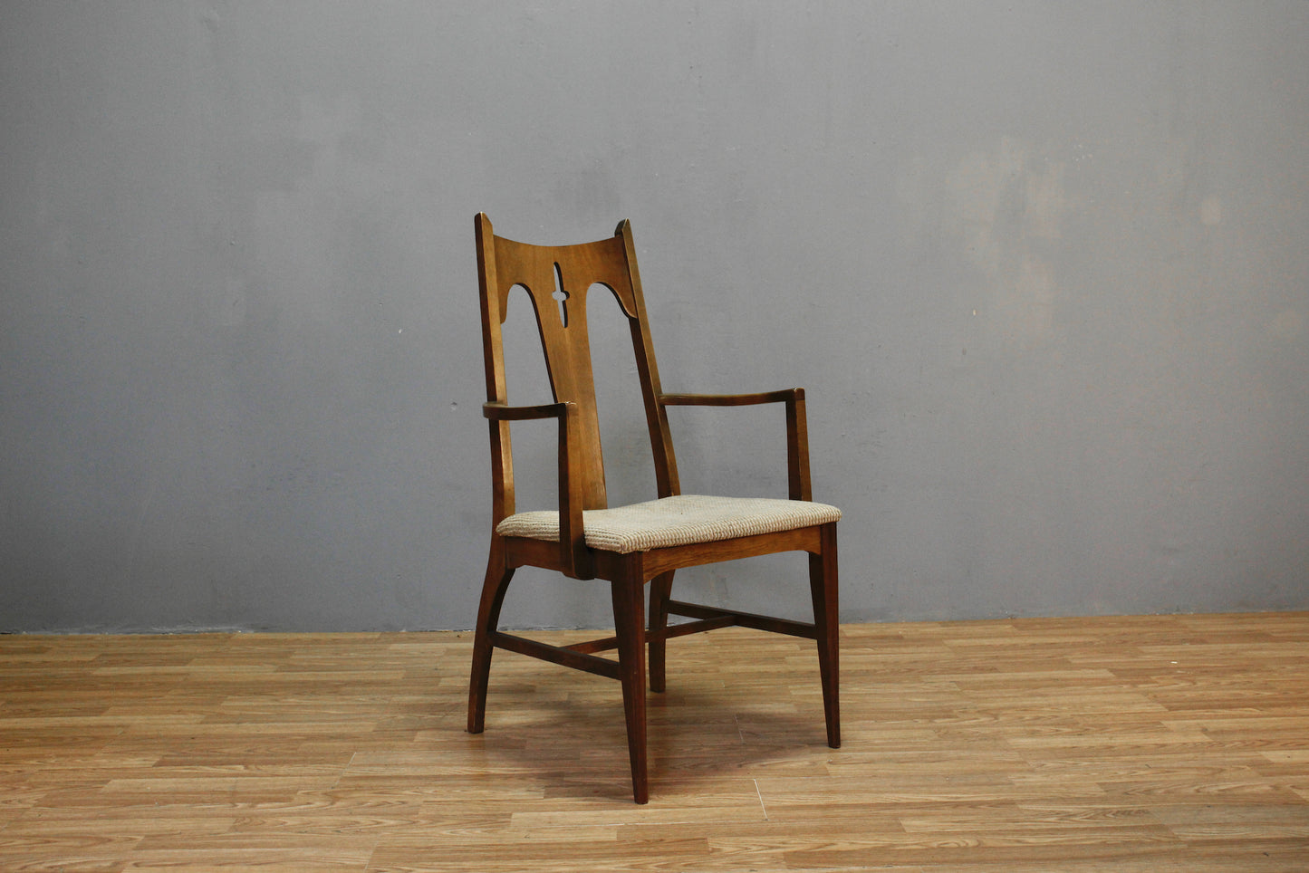 Mid Century Walnut Cross Armchair