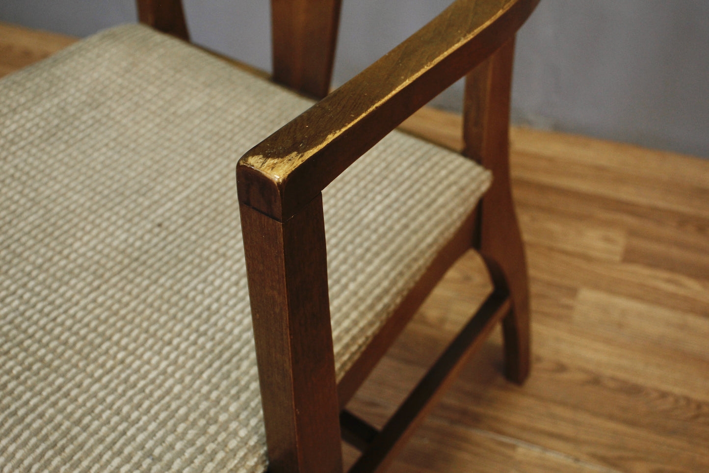Mid Century Walnut Cross Armchair