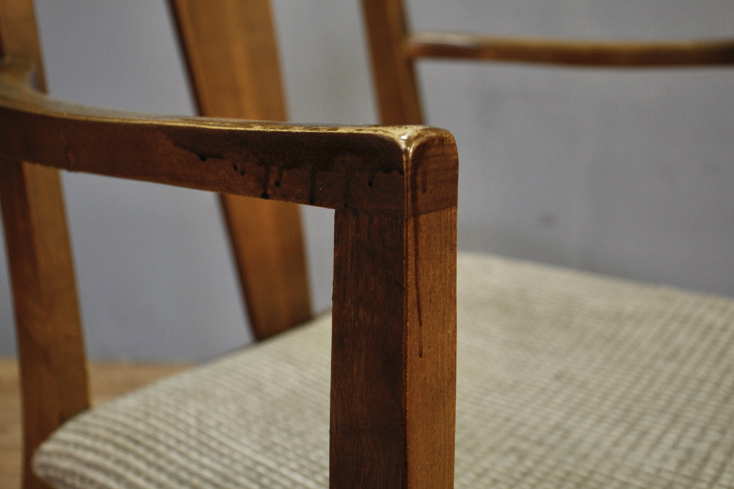 Mid Century Walnut Cross Armchair