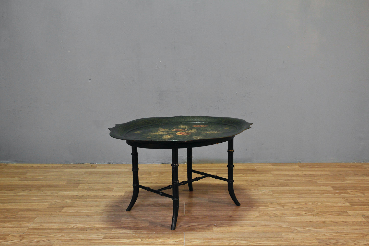 Regency Floral Tole Petite Coffee Table