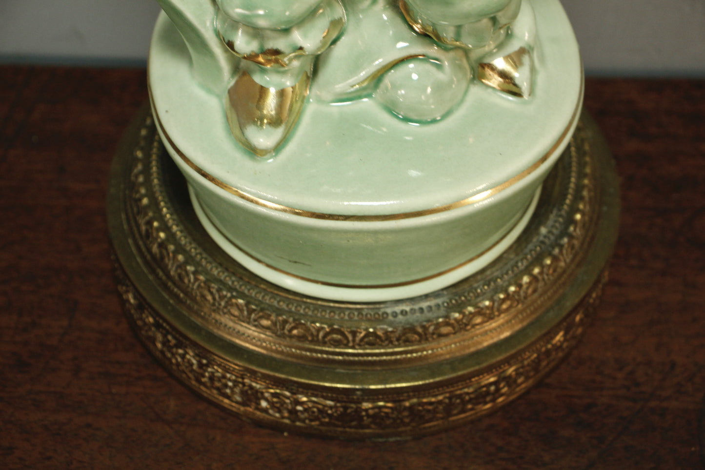 1950s Emperor Jade Ceramic Table Lamp