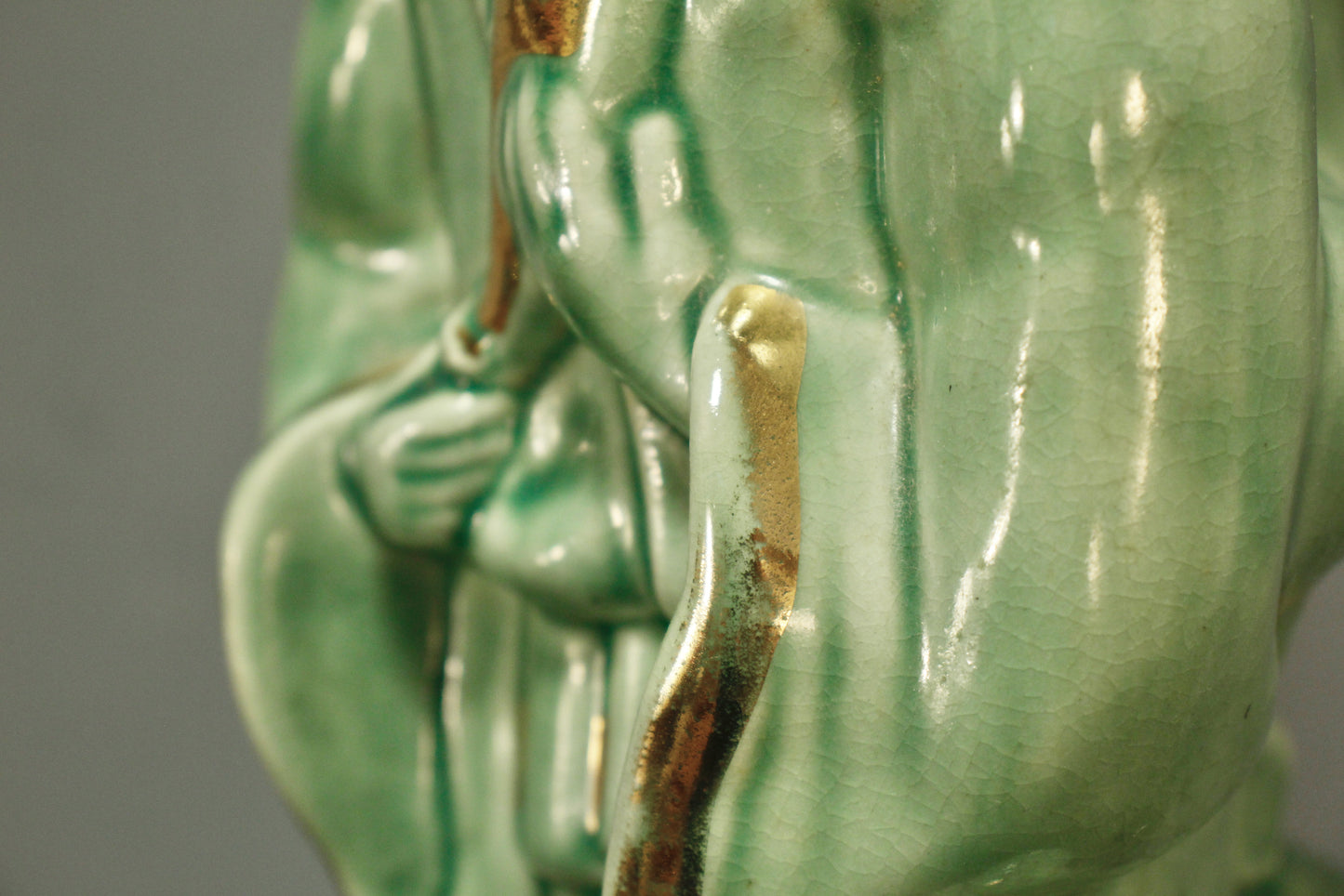 1950s Emperor Jade Ceramic Table Lamp