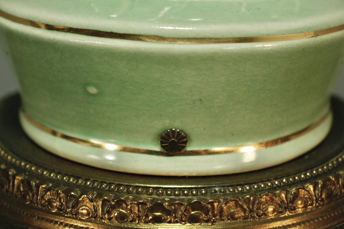1950s Emperor Jade Ceramic Table Lamp