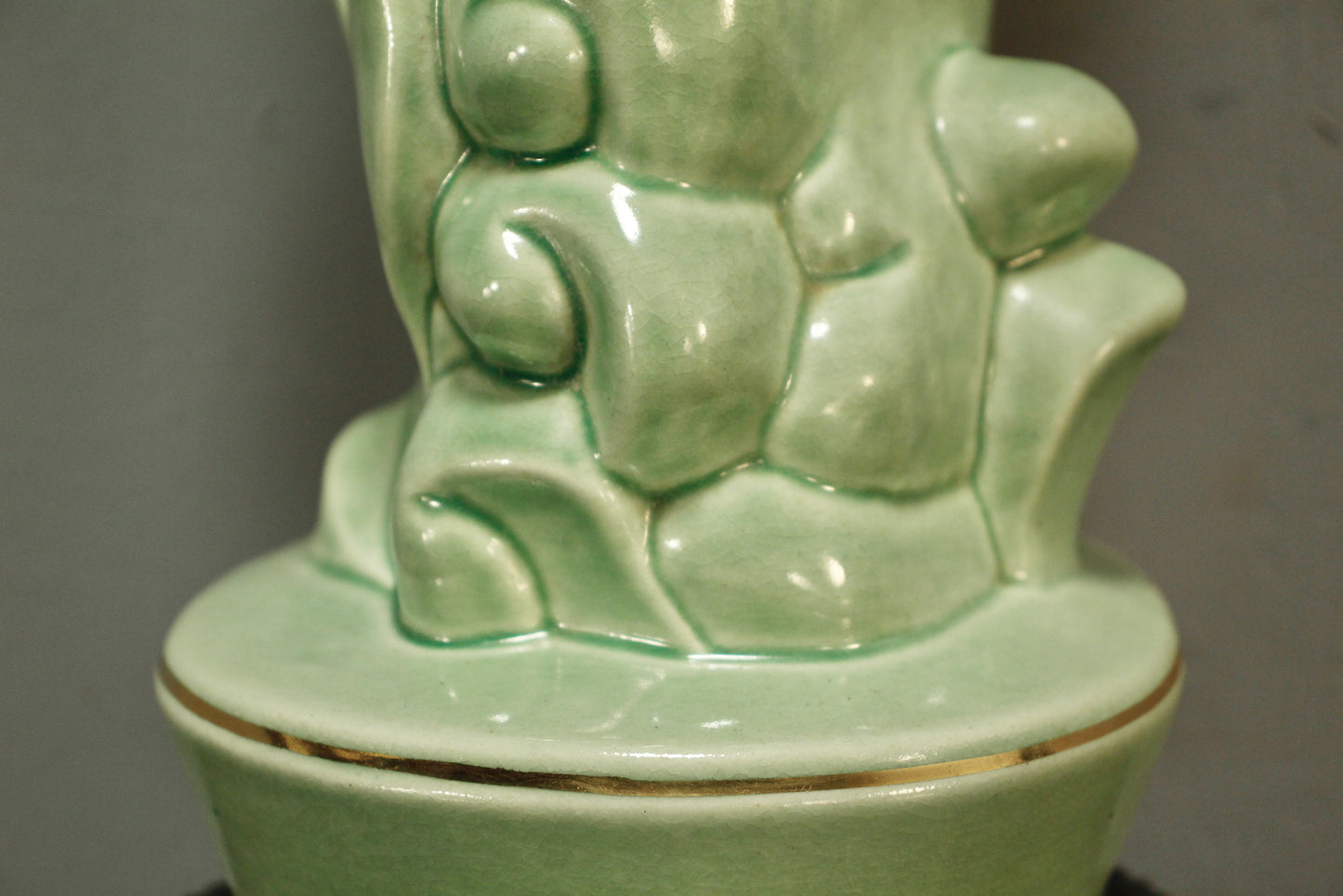 1950s Emperor Jade Ceramic Table Lamp
