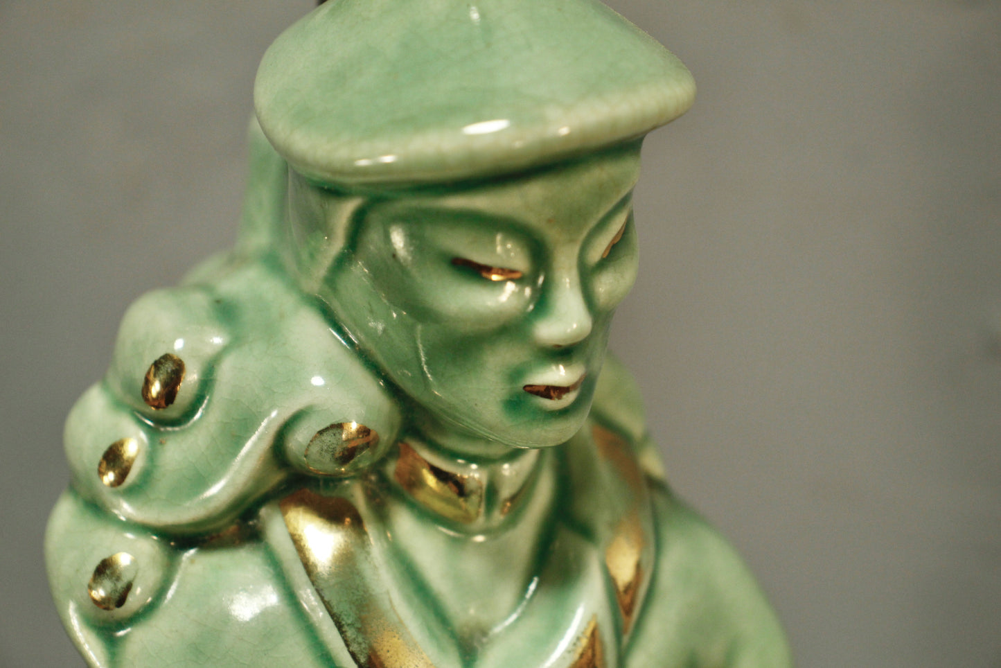 1950s Emperor Jade Ceramic Table Lamp