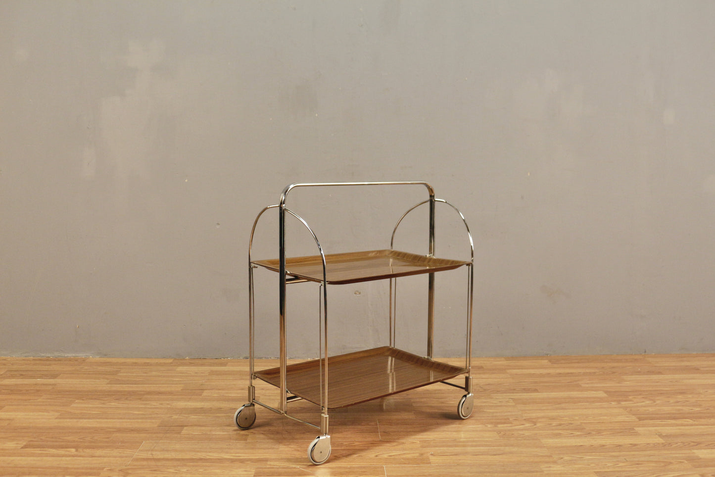 Bremshey Chrome & Woodgrain Dinette Cart