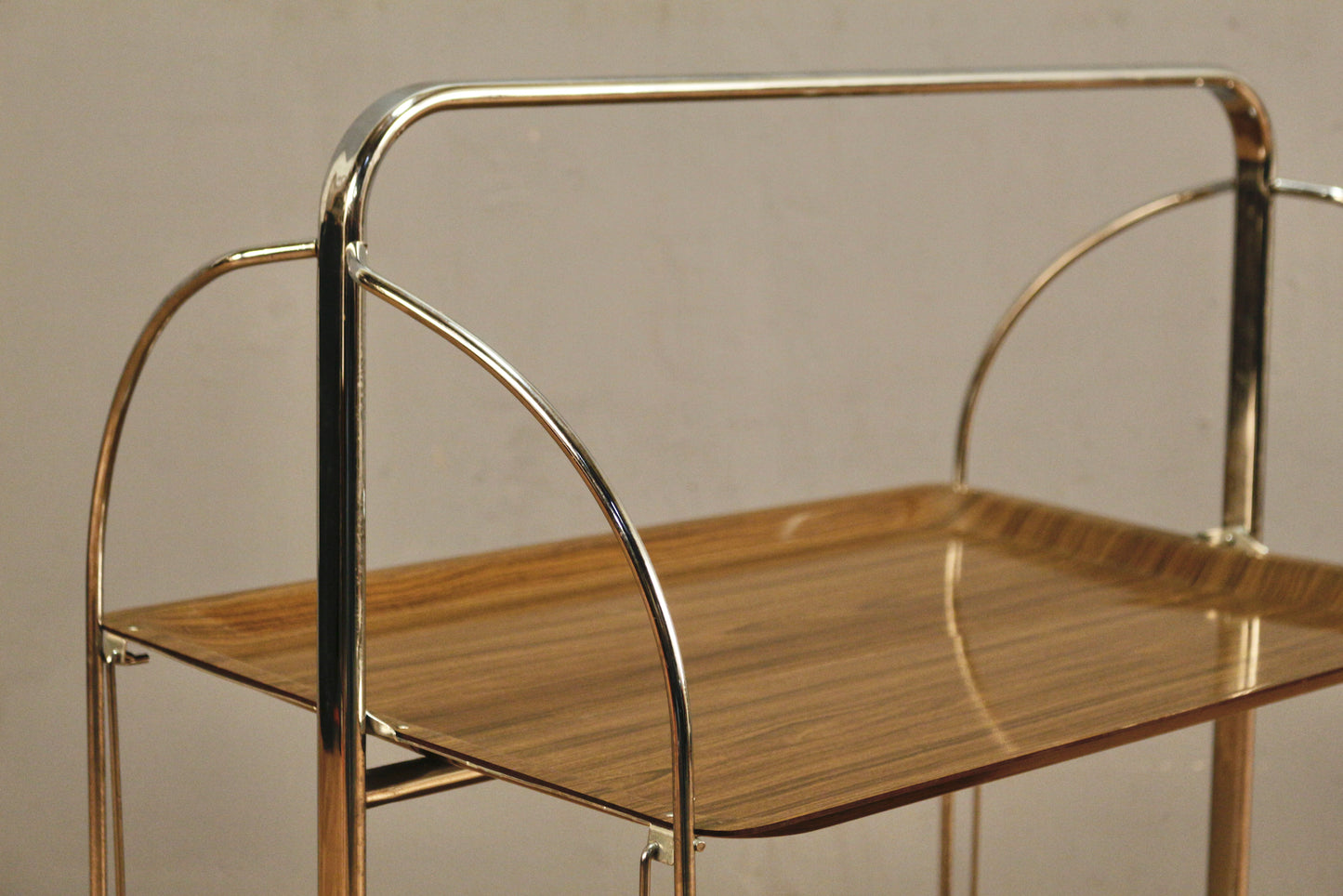 Bremshey Chrome & Woodgrain Dinette Cart