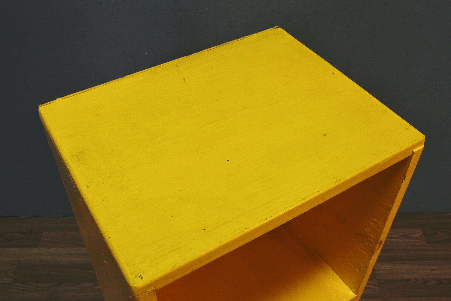 Yellow Triple Cube Pine Shelf